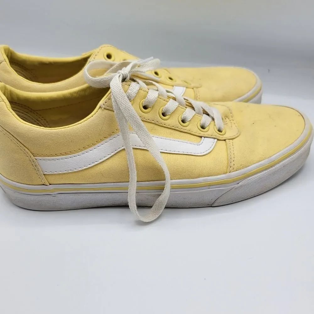 Vans Off The Wall Yellow Canvas 500714 Sidewall Old Skool Skate Shoes Women's 8